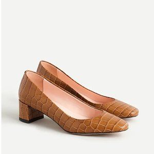 J. Crew Kate Pump in Croc Embossed Leather